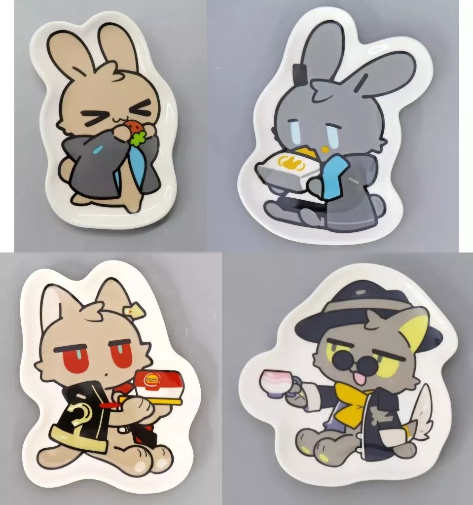 セール，新作 【中古】皿・ボウル 全4種セット セラミックプレート 「一番くじ アークナイツ うさちゃん達からのお茶会招待(兔兔的茶會邀約)」 G賞 中国限定 マグカップ・食器