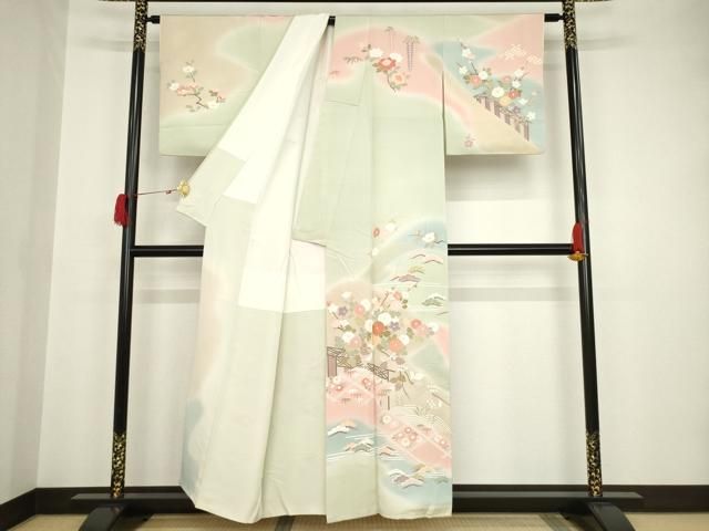 平和屋着物□訪問着 花籬文 暈し染め 金彩 正絹 逸品 DAAQ9774bc
