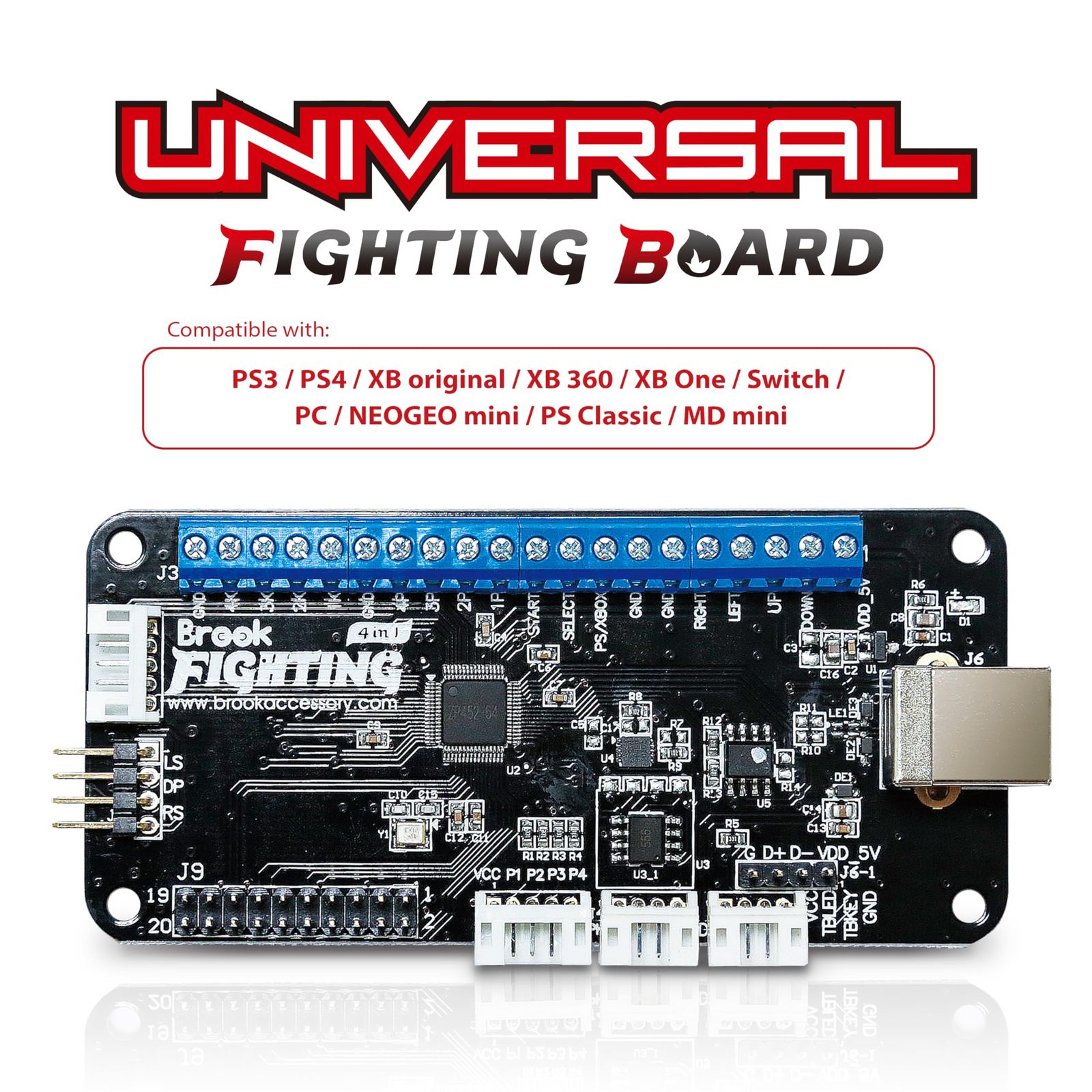 Brook Universal Fighting Board ユニバーサルファイティングボード アーケードコントローラー用変換基板 PS5 XB Series X S XB One XB 360 PS4 PS3 NS NEOGEO Mini PS Cla