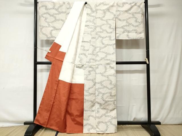 平和屋着物□上質な紬 幾何学文様 正絹 逸品 BAAU7245mz