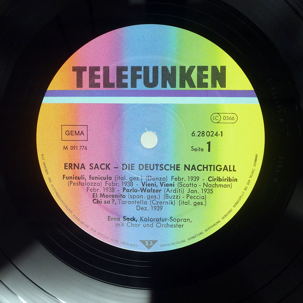 ドイツ盤 ERNA SACK/DIE DEUTSCHE NACHTIGALL (EIN PORTRT IN