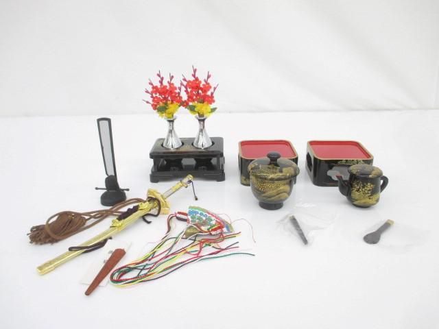 新品 雛道具 極上 京八番親王用 小道具/湯茶セット 山水 黒塗 30号 雛人形 ひな人形 お雛様 ひな祭り 節句人形
