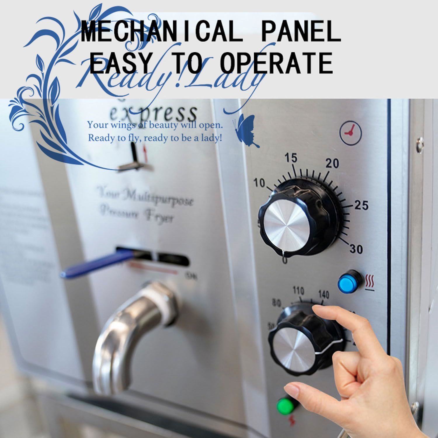 3KW 業務用ディープフライヤー、16L ステンレス鋼カウンタートップ電気圧力エアフライヤー、50-200℃&0-30 分タイマー付き 2L  ホーム＆キッチン 3000W 業務用ディープフライヤー、16L カウンタートップ電気圧力エアフライヤー、