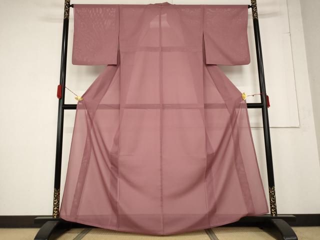 平和屋着物＊夏物 色無地 絽 長春色 洗える着物 AABB5864st