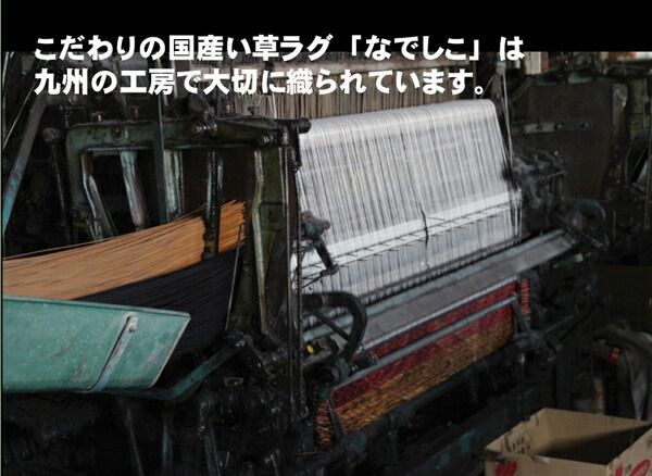 袋織 い草 ラグマット/絨毯 【ブルー 約191×191cm 裏：不織布】 日本