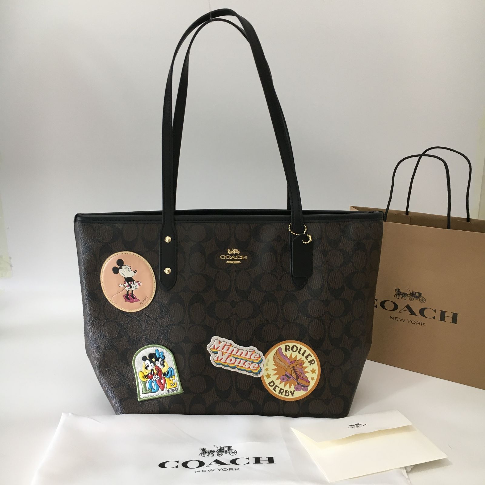 新品 COACH コーチ トートバッグ ディズニー / ダークブラウン