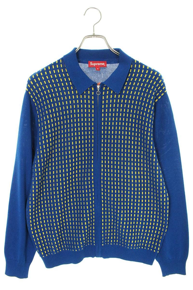 シュプリーム 18SS Dashes Zip Up Knit Polo ジップアップニットポロ