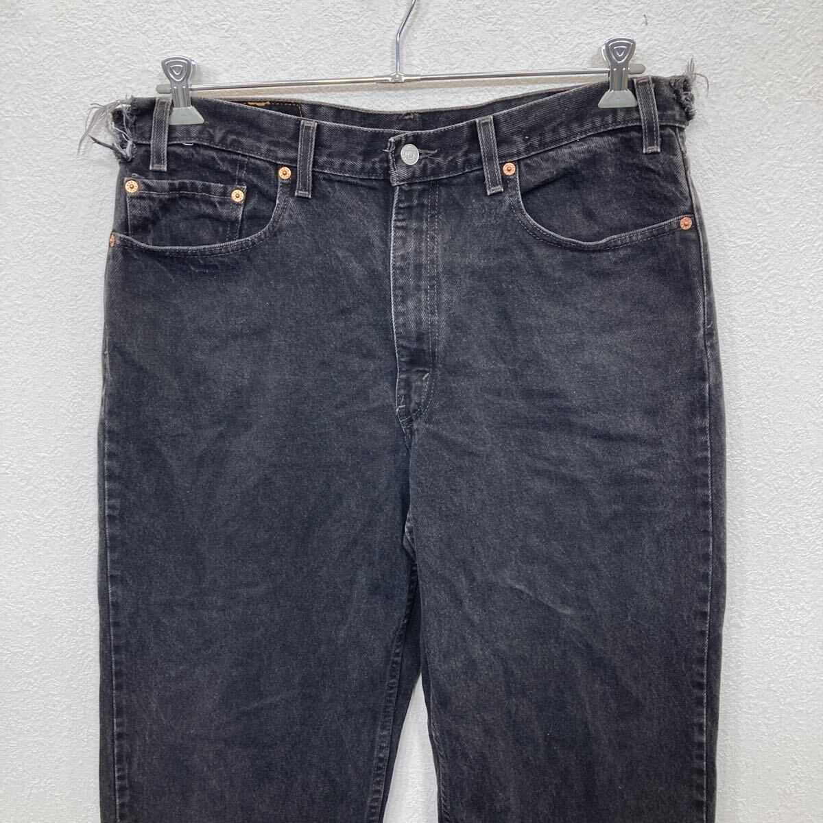 Levi's 550 デニムパンツ W38 ブラック リーバイス ジップアップ