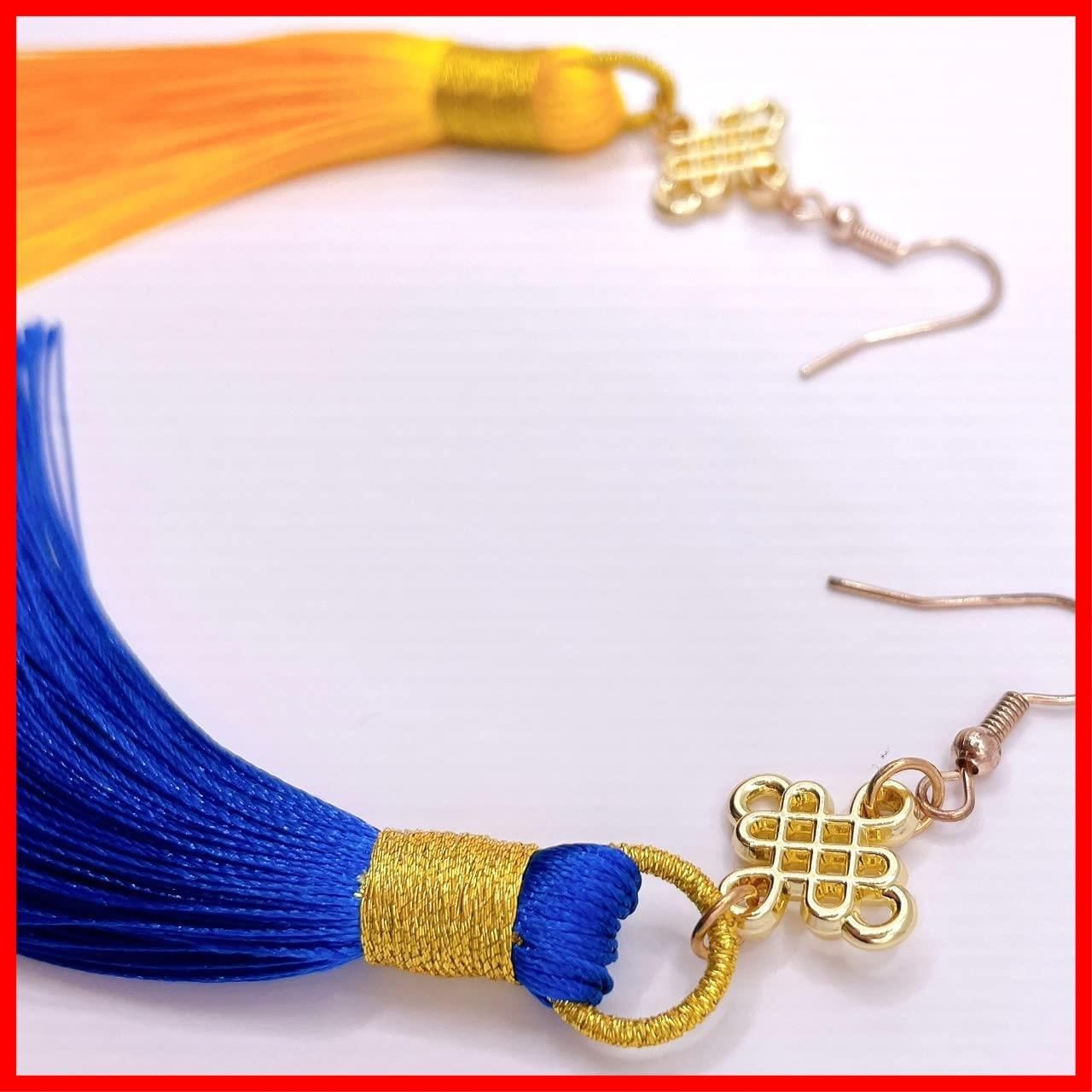 再販33　フリンジ　カラフル　ピアス　青　イヤリング　タッセル　アクセサリー 再販33 フリンジ カラフル ピアス 青 イヤリング タッセル