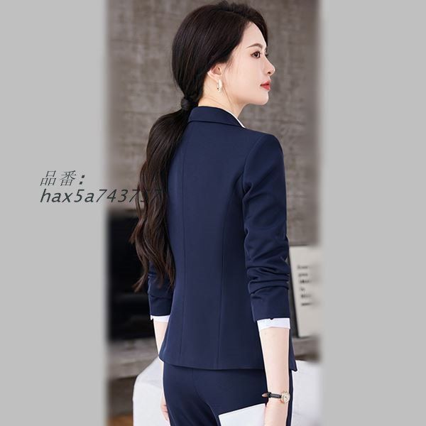 スタイリッシュデザイン ジャケット＆パンツ＆シャツのレディーススーツ3点セット