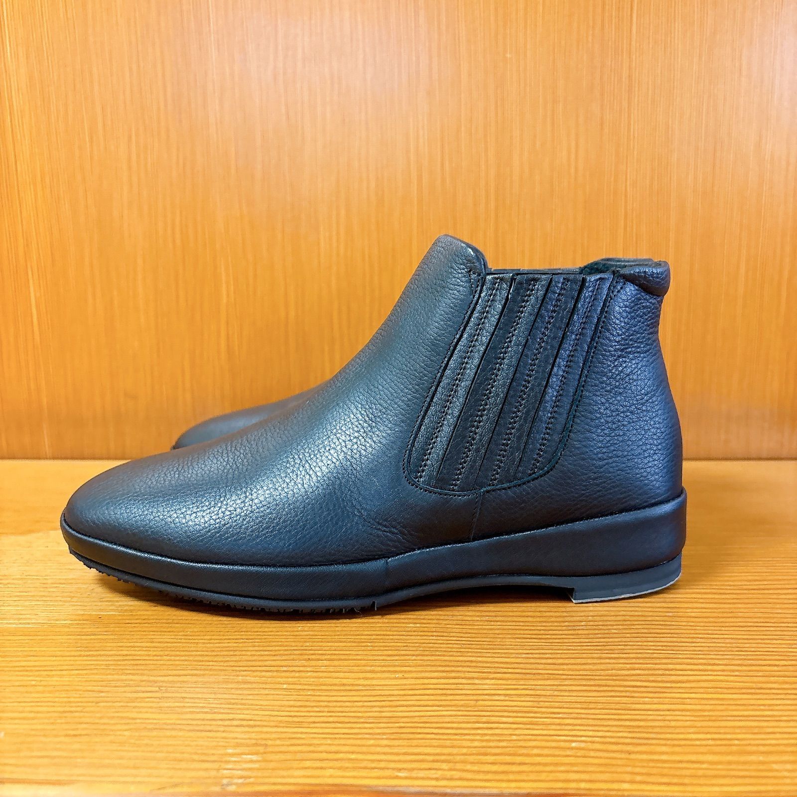 いい靴 撥水本革 アイスマンソール ショートブーツ ブーツ モードエジャコモ DICI ディッシィ 本革 超軽量 ブラック 黒