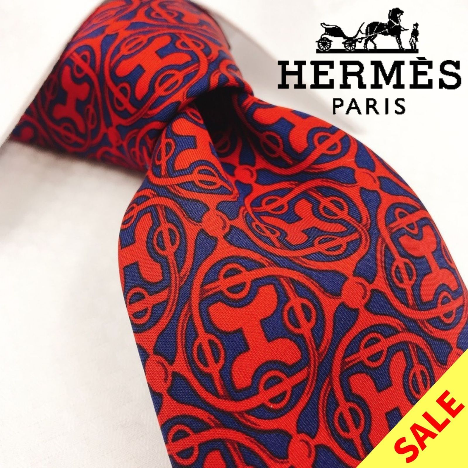 極上美品】HERMES（エルメス）最高級シルク100% 高級ブランド ネクタイ