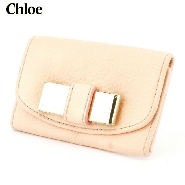 クロエ キーケース 6連キーケース メタル リボン リリィ ピンク  