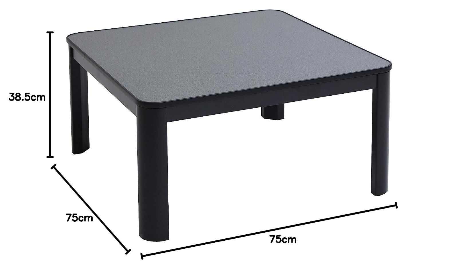 山善 カジュアル こたつ テーブル 75cm 正方形 一人暮らし フラット