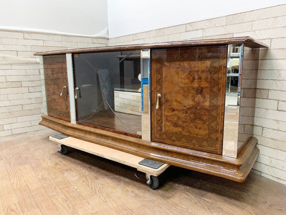 ◆イタリア製 テレビ台 エディーローズ Eddie Rose ローボード TV台 収納 艶出し クラシック 飾り棚 畑1112