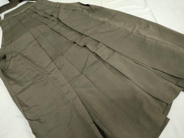平和屋着物●男性 馬乗り袴 縞 正絹 DAAW5292ud