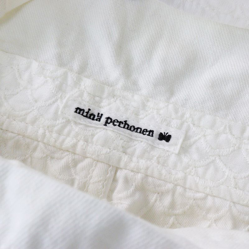 リネンデニムオーバーオール ホワイト M-medium サロペット ホワイト