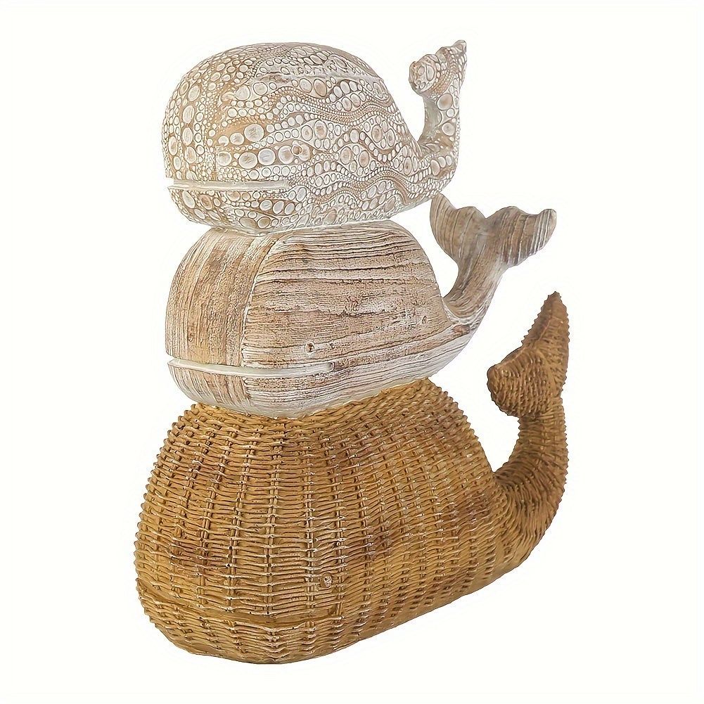 トップ オブジェ 置物 3段に重なってるクジラ くじら インテリア リビング ダイニング 玄関 寝室 装飾 オーナメント 樹脂 プレゼント ギフト  オシャレ 海の生き物 棚装飾