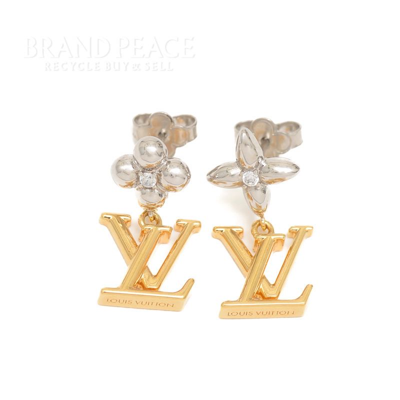 ルイ・ヴィトン パンダント LVアイコニックフラワー ピアス ゴールド