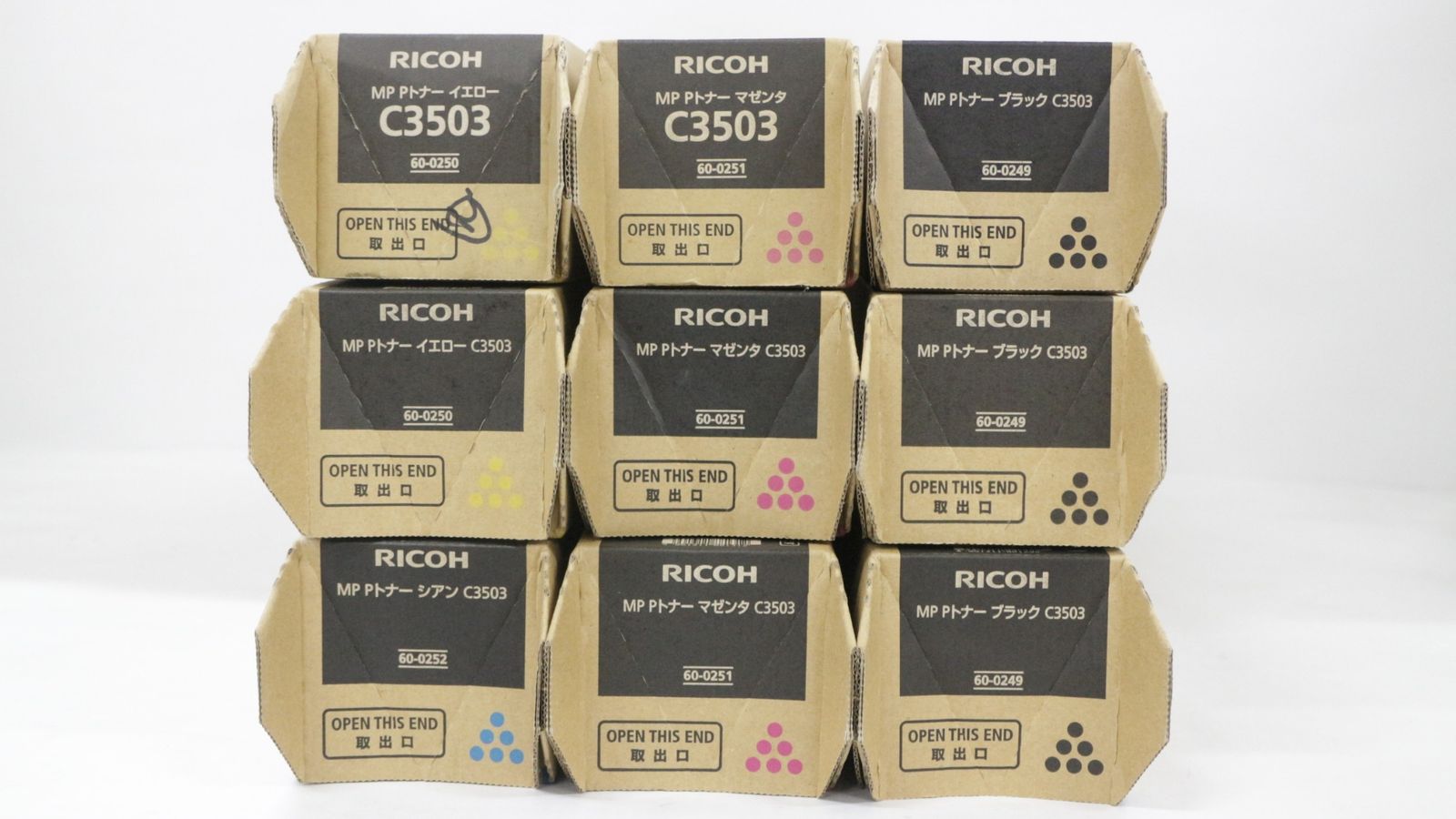 ♥ RICOH 純正 トナー C3503 4色9本 シアン マゼンタ イエロー ブラック リコー ITHJTIMCZSFO-D-F15-byebye