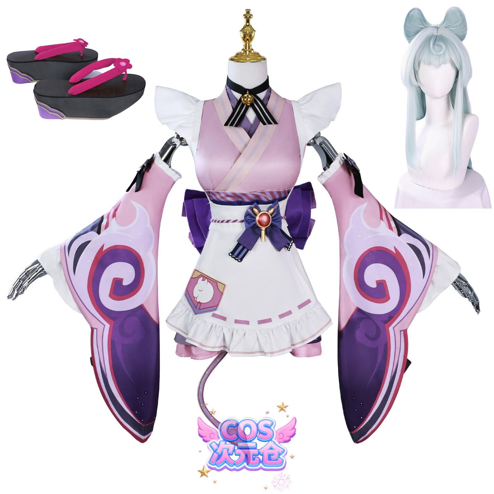 夢見月瑞希 ウィッグ 靴 COSPURE 原神 コスプレ衣装 フルセット cosplay ウイッグ-靴付き 人気キャラ 仮装 ハロウィン クリスマス 学園祭 文化祭 ステージ服 誕