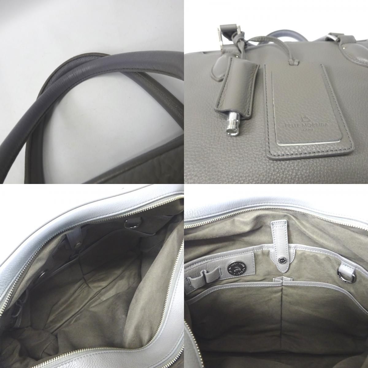 C565/PELLE MORBIDA ペッレ モルビダ ビジネスバッグ グレー PELLE
