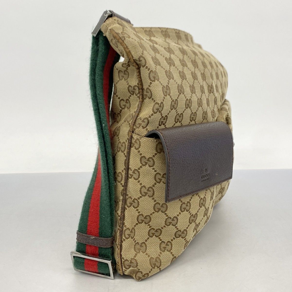 ★SALE【5fb1821】グッチ ショルダーバッグ GGキャンバス 169937 キャンバス ブラウン シルバー金具【中古】メンズ レディース ユニセックス ☆SALE【5fb1821】グッチ ショルダーバッグ GGキャンバス 169937