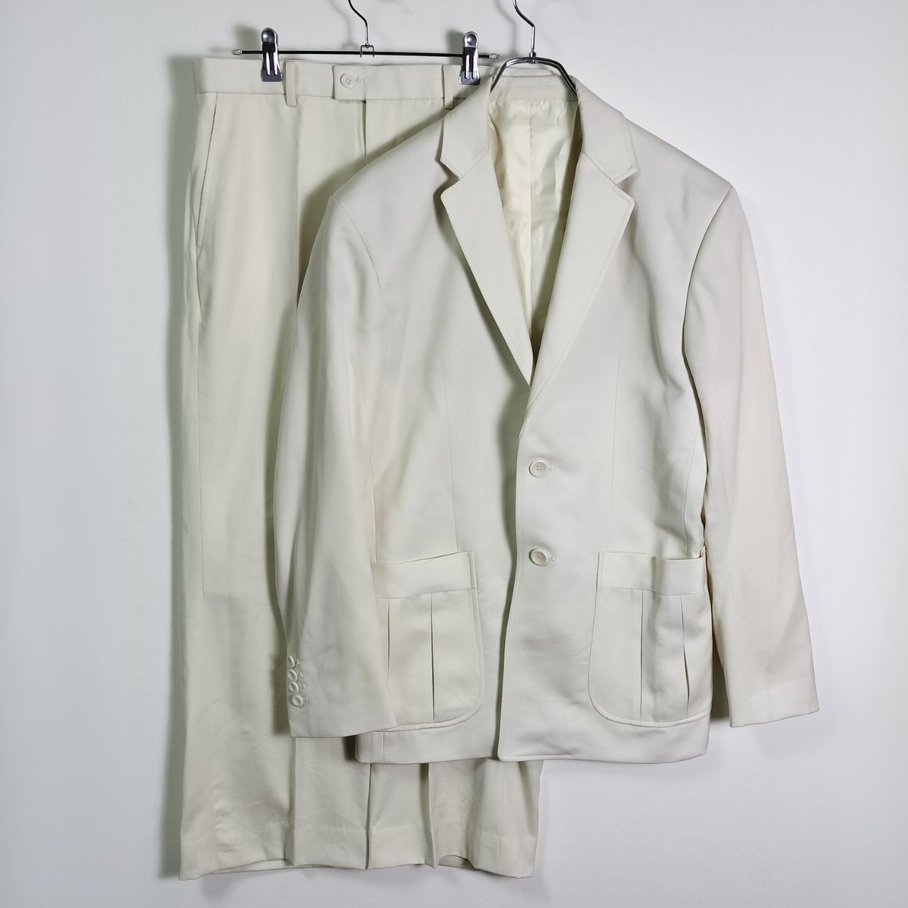 カジュアルスーツ アイボリー カラー シングル L相当 ホワイト スーツ セットアップ