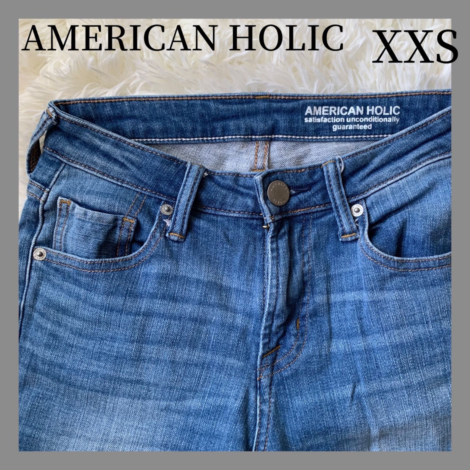 AMERICAN HOLIC アメリカンホリック テーパードデニム XXS 小さめサイズ インディゴ - メルカリ