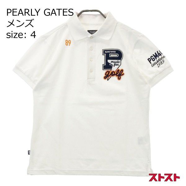 PEARLY GATES パーリーゲイツ 053-9160501 30周年モデル 半袖ポロシャツ ホワイト系 4 [240101146682]#