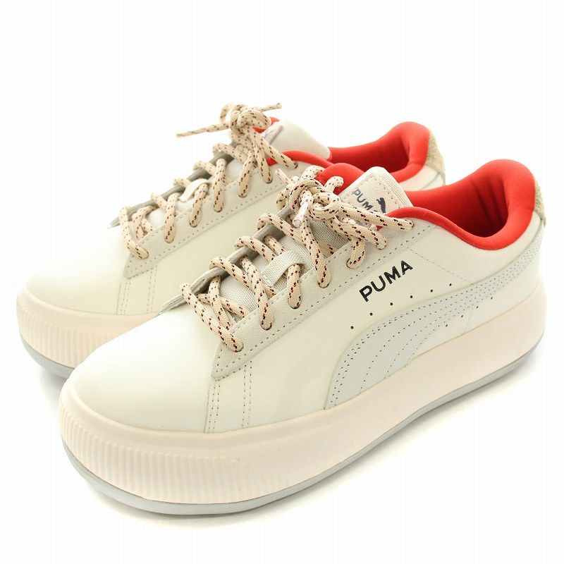 ★PUMA★SUEDE MAYU MAYU 白とピンク厚底★追跡可 ☆PUMA☆SUEDE MAYU MAYU 白とピンク厚底☆追跡可 (PUMA