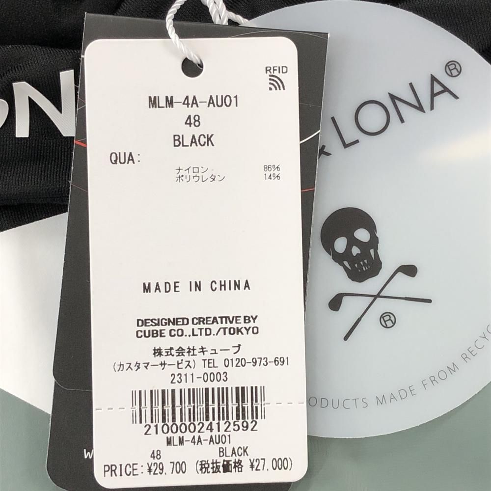 新品】マークアンドロナ 長袖ハイネックシャツ 黒 ビックプリント