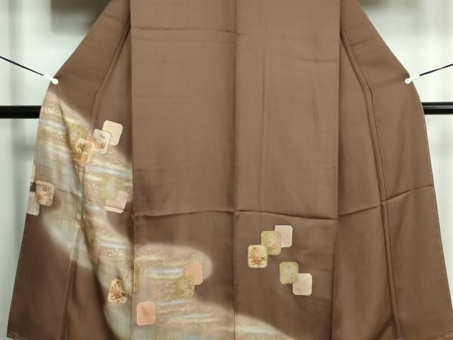 平和屋着物▽訪問着 単衣 草花文 暈し染め 小田急百貨店扱い