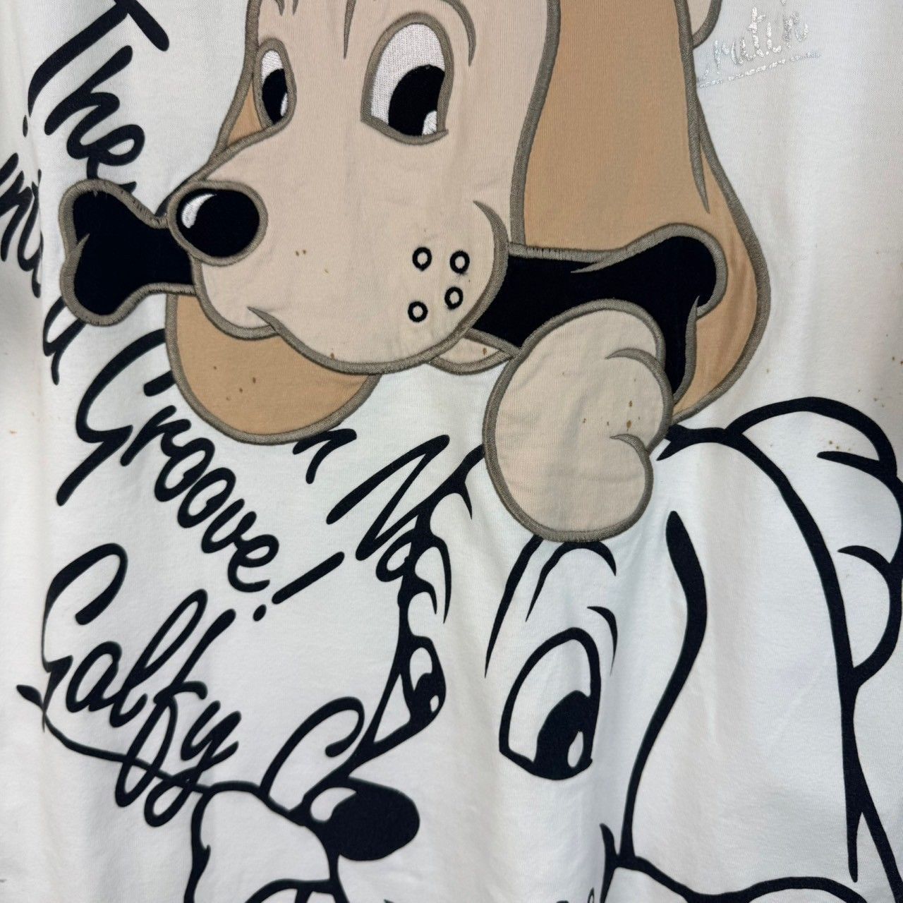 GALFY ガルフィー スウェットシャツ 犬キャラクターアップリケ ロゴ 
