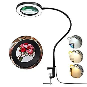 【】 ルーぺデスクライト led電気卓上ライト スタンドライト 360回転アーム 高輝度 多機能 調光調色 16W クランプ付き テーブルスタンド 拡大鏡クリッ