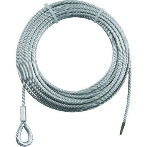 ＴＲＵＳＣＯ　手動ウインチ用ＳＵＳワイヤーΦ６×２０Ｍ用（シンブル入りロック）