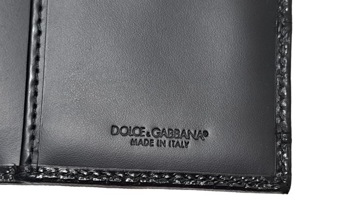 Dolce & Gabbana 長財布 黒 新品同様 ドルチェ&ガッバーナ 長財布 二つ折り イールレザー