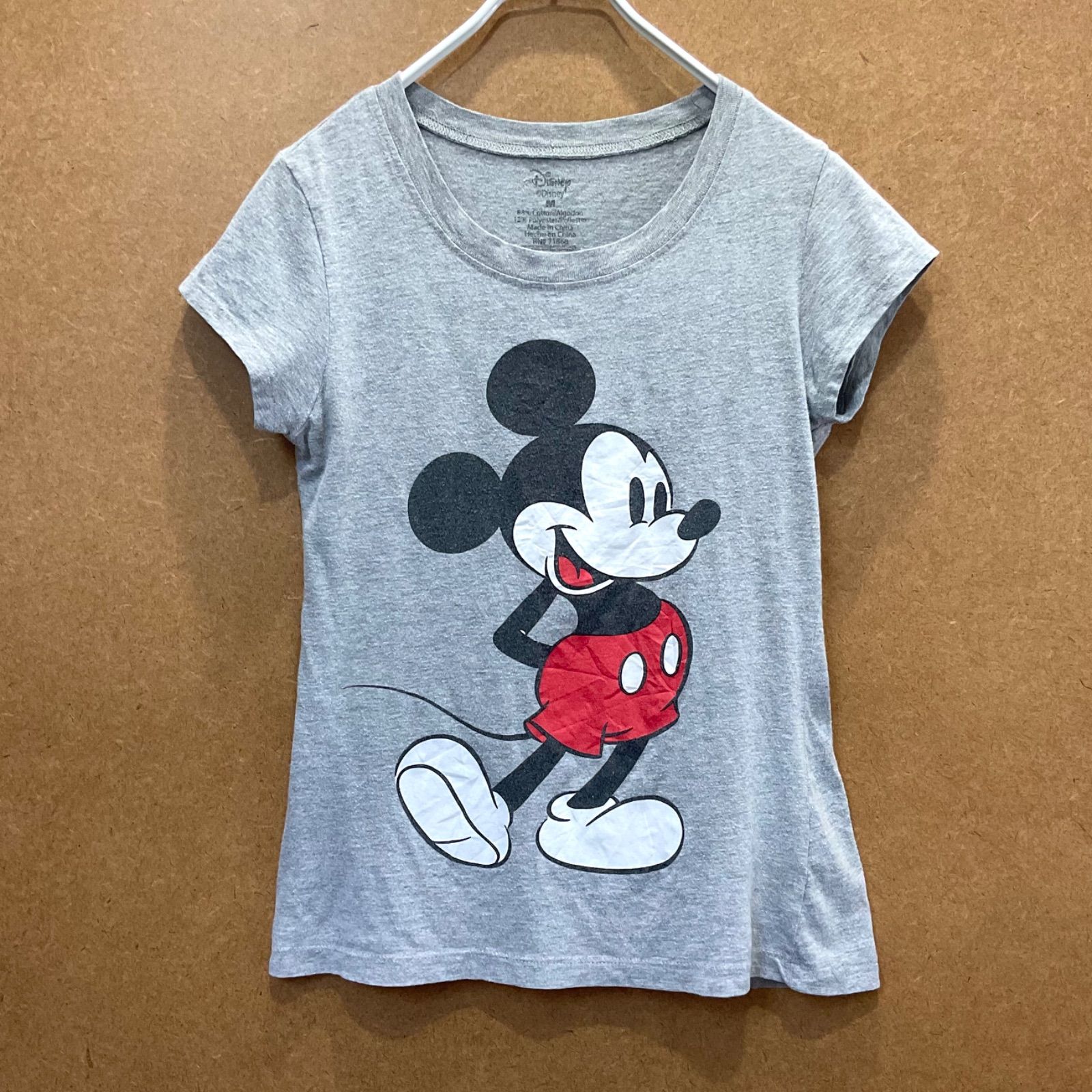 USA古着 ミッキーマウスMICKEY MOUSE ディズニーDisney 半袖Tシャツ 灰色M