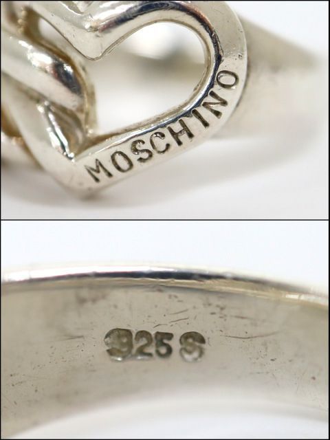 MOSCHINO】モスキーノ ダブルハードリング SV925 シルバー 16号