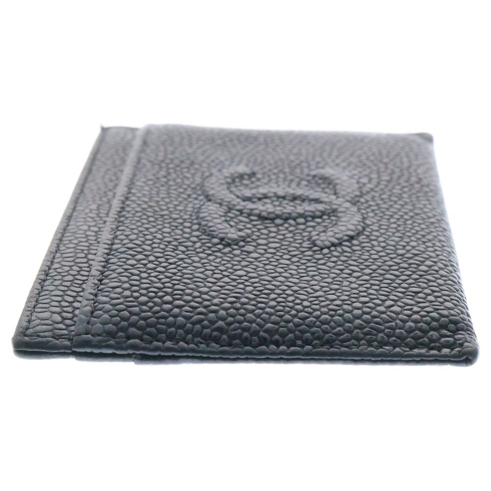 人気 CHANEL カード 名刺 キャビア ブラック 薄型 コンパクト 人気☆》【CHANEL】 キャビアスキン 名刺入れ (CHANEL/カード
