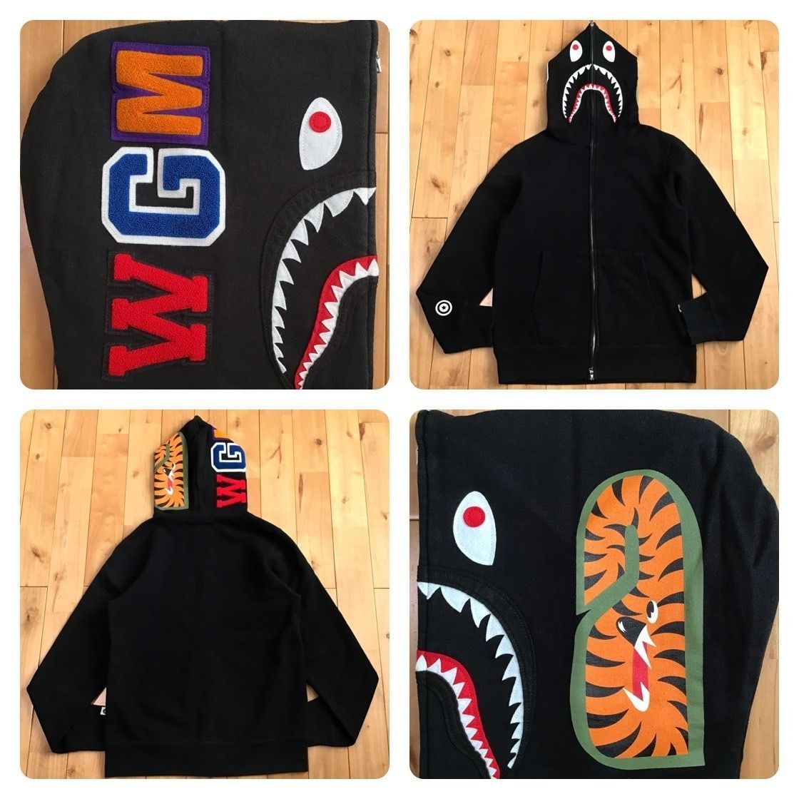 WGM シャーク パーカー Mサイズ ブラック shark full zip hoodie