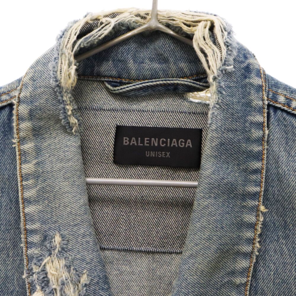 BALENCIAGA (バレンシアガ) 23SS PATCHED DESTROYED JACKET IN ACID