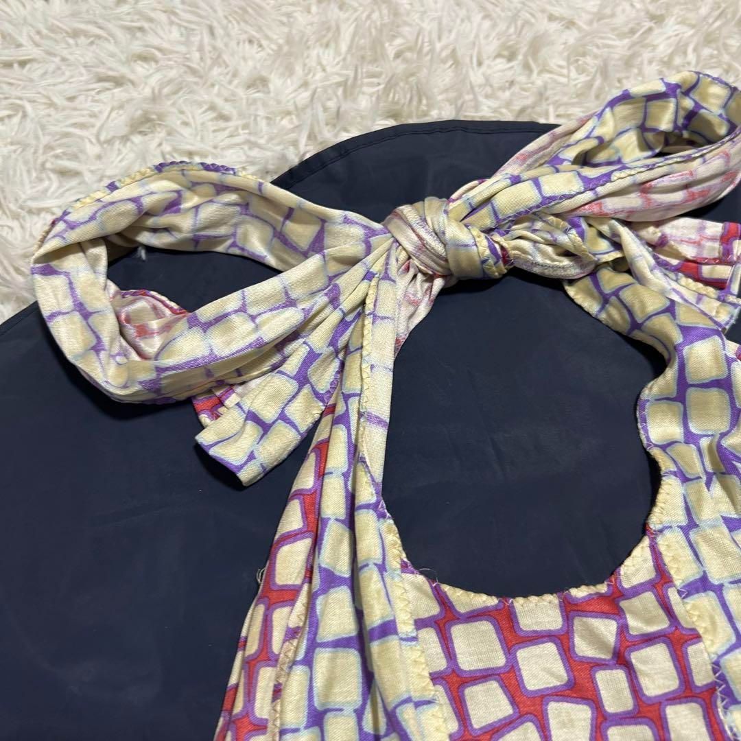 LOUIS VUITTON LVロゴ シルク ボウタイドレス ワンピース