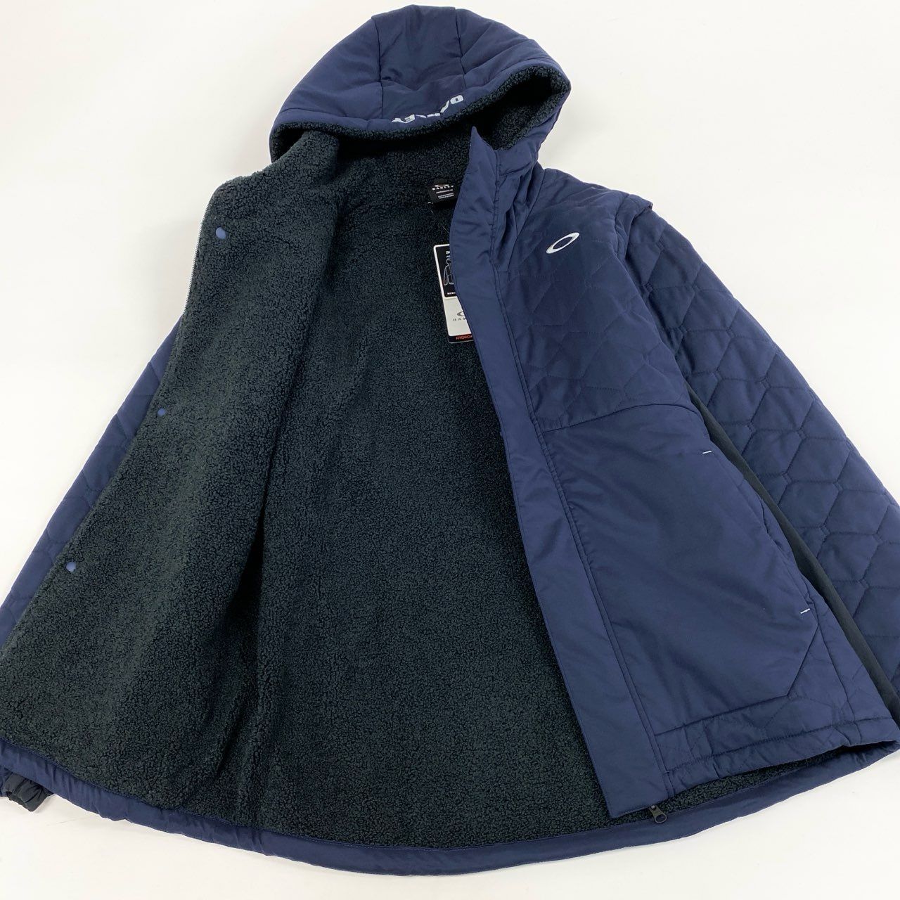 オークリー ゴルフ ジャケット ベスト 2way ロゴ刺繍 中綿入り 黒 L