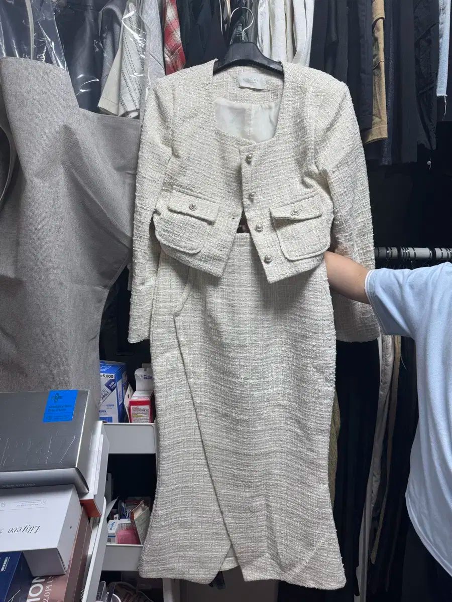 ツイード セットアップ アイボリー