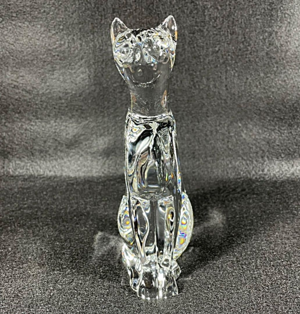 バカラ エジプシャンキャット Baccarat 1980's 黒猫 53.5cm [カケ