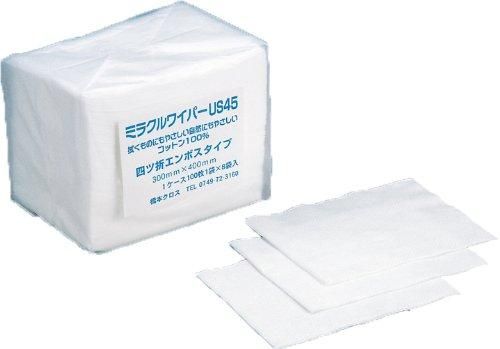 2営業日で発送 橋本クロス ミラクルワイパー 4ツ折 中薄手 300×400mm 100枚×8袋 箱 US45 1箱 800枚入