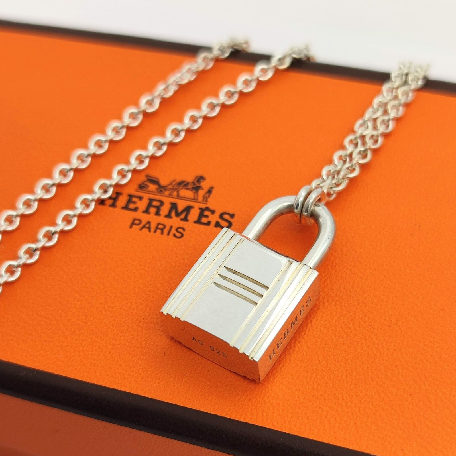 美品】HERMES エルメス カデナネックレス パドロック シルバー925