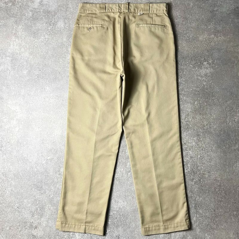 80s Dickies ライナー付き ノータック チノ ワーク パンツ 36 32 / 80