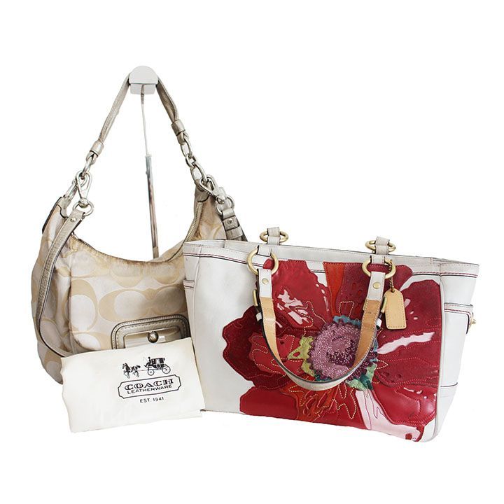 COACH コーチ ハンドバッグ ショルダーバッグ シグネチャー 花柄 2個 